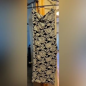 Strapless black and white dress